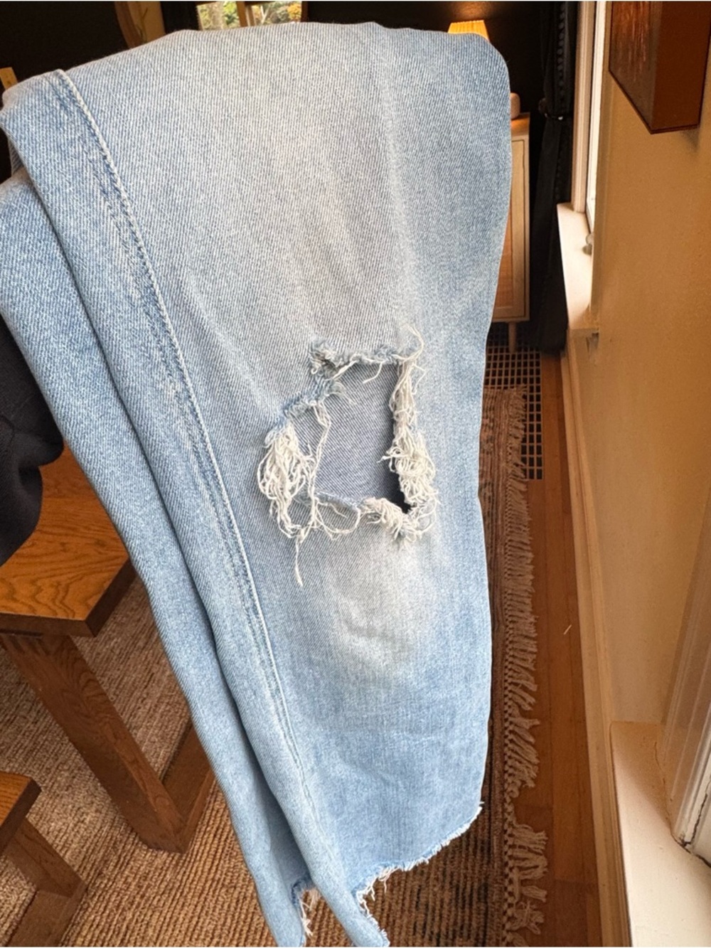Mother The High Waisted Smokin’ Double Ankle Fray Jeans size 26 - Picture 15 of 16